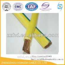 Einadriges kupfernes grünes gelbes Erdkabel 450/750 V PVC-Kabel